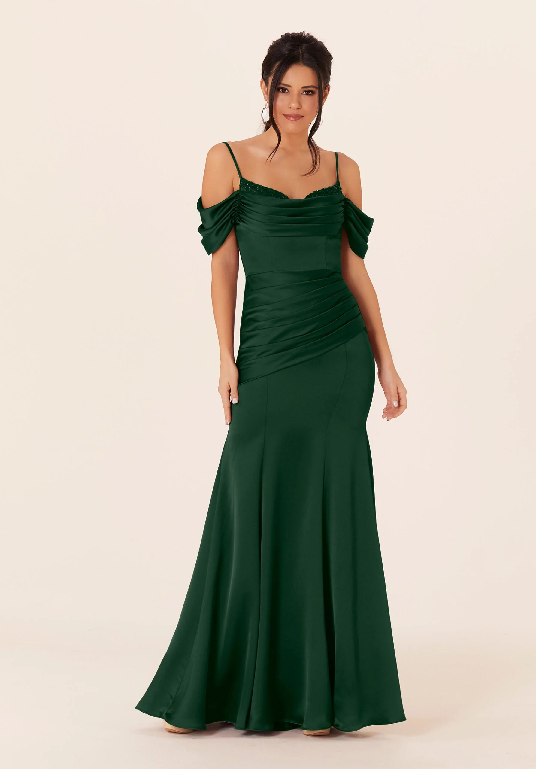 Luxe Satin Fit and Flare Bridesmaids Dress - Image 17