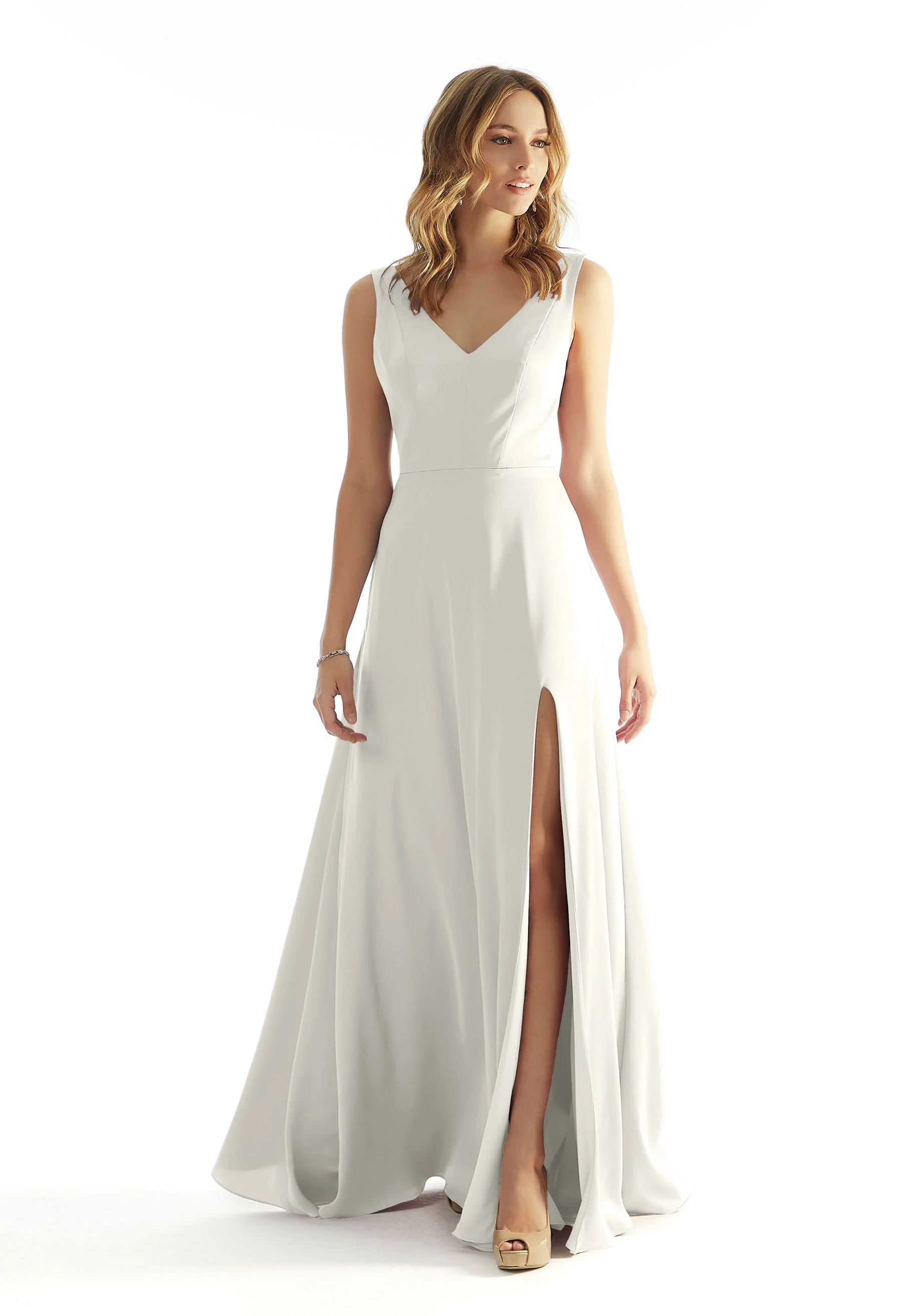 Open Back Luxe Satin Bridesmaid Dress with Bow Detail - Image 4