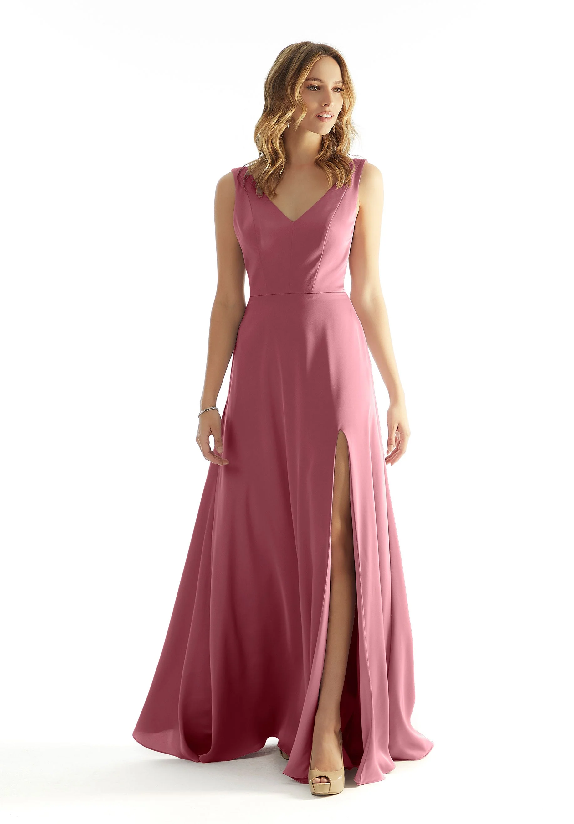 Open Back Luxe Satin Bridesmaid Dress with Bow Detail - Image 7