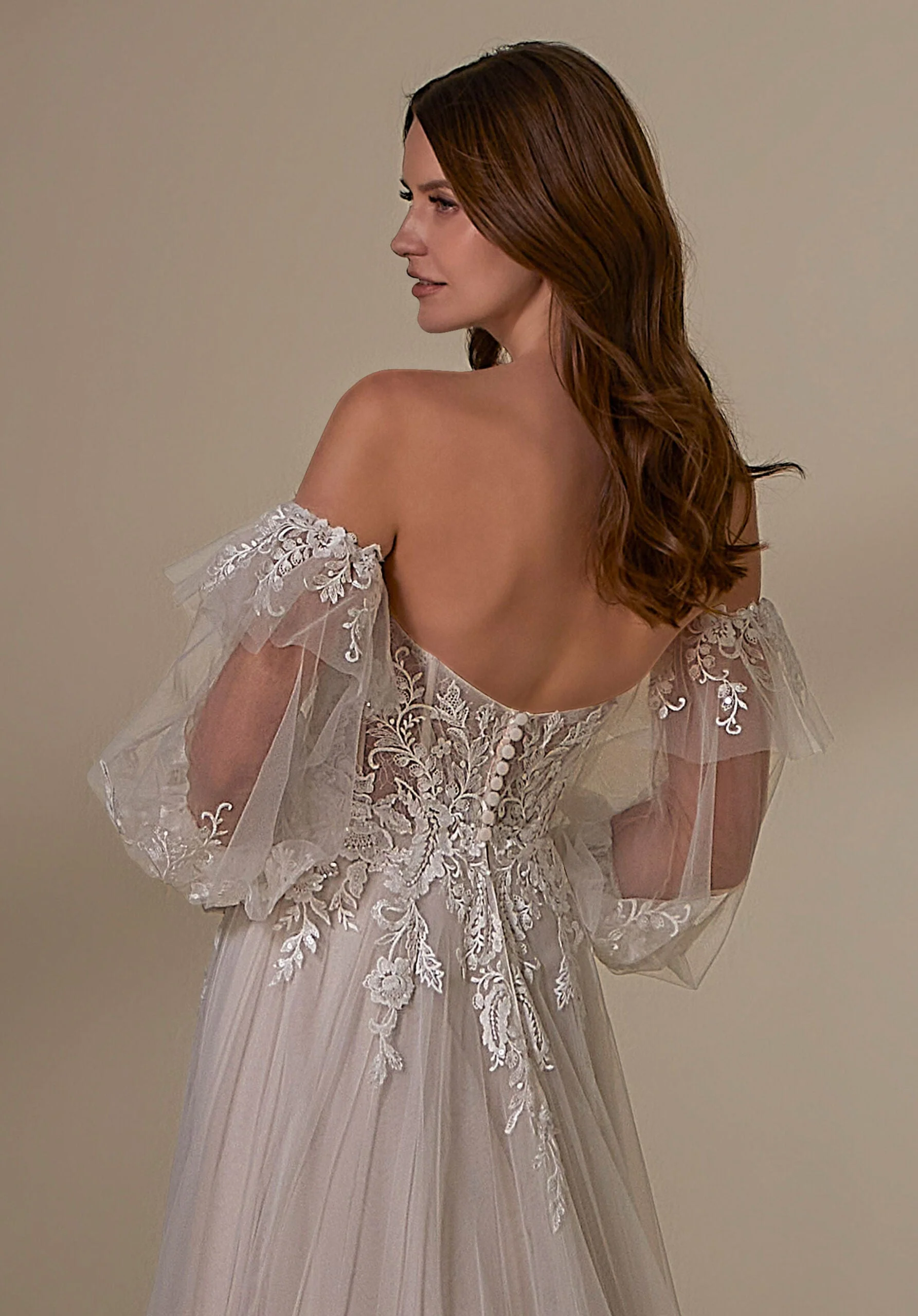 Pouf Long Sleeves with Frosted Embroidery - Image 2