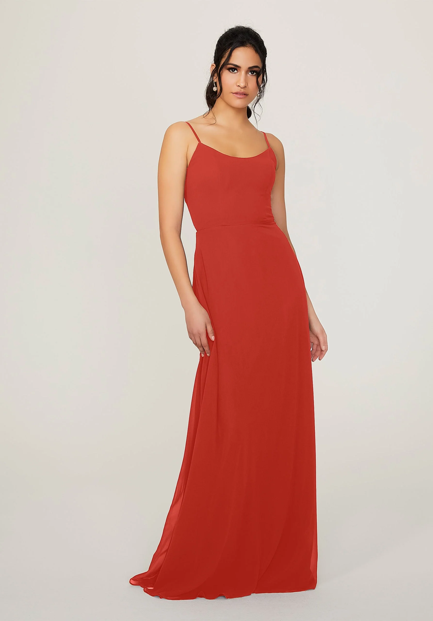 Scoop Neck Chiffon Bridesmaid Dress - Image 26