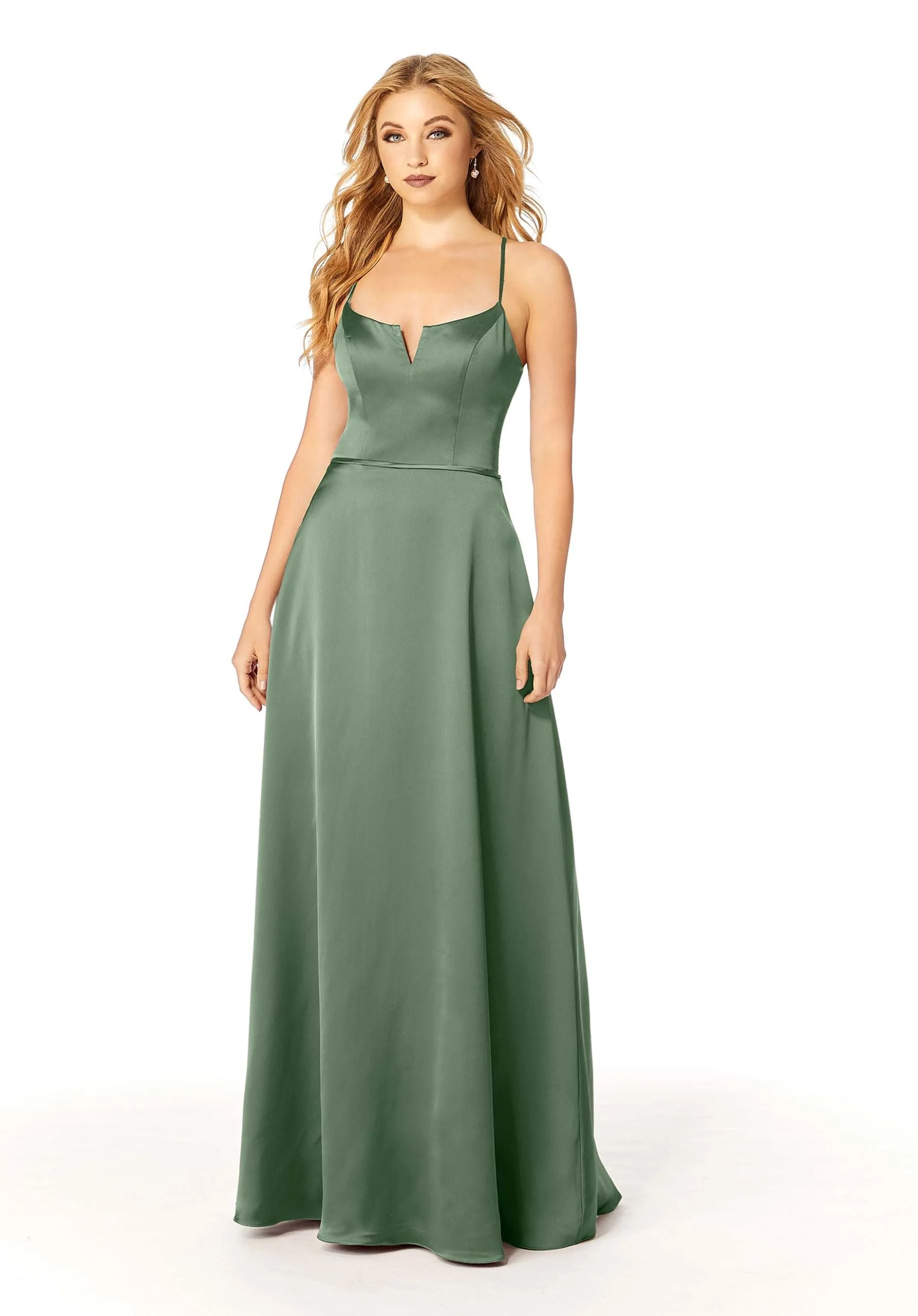 Silky Satin Bridesmaid Dress with Illusion Back - Image 13