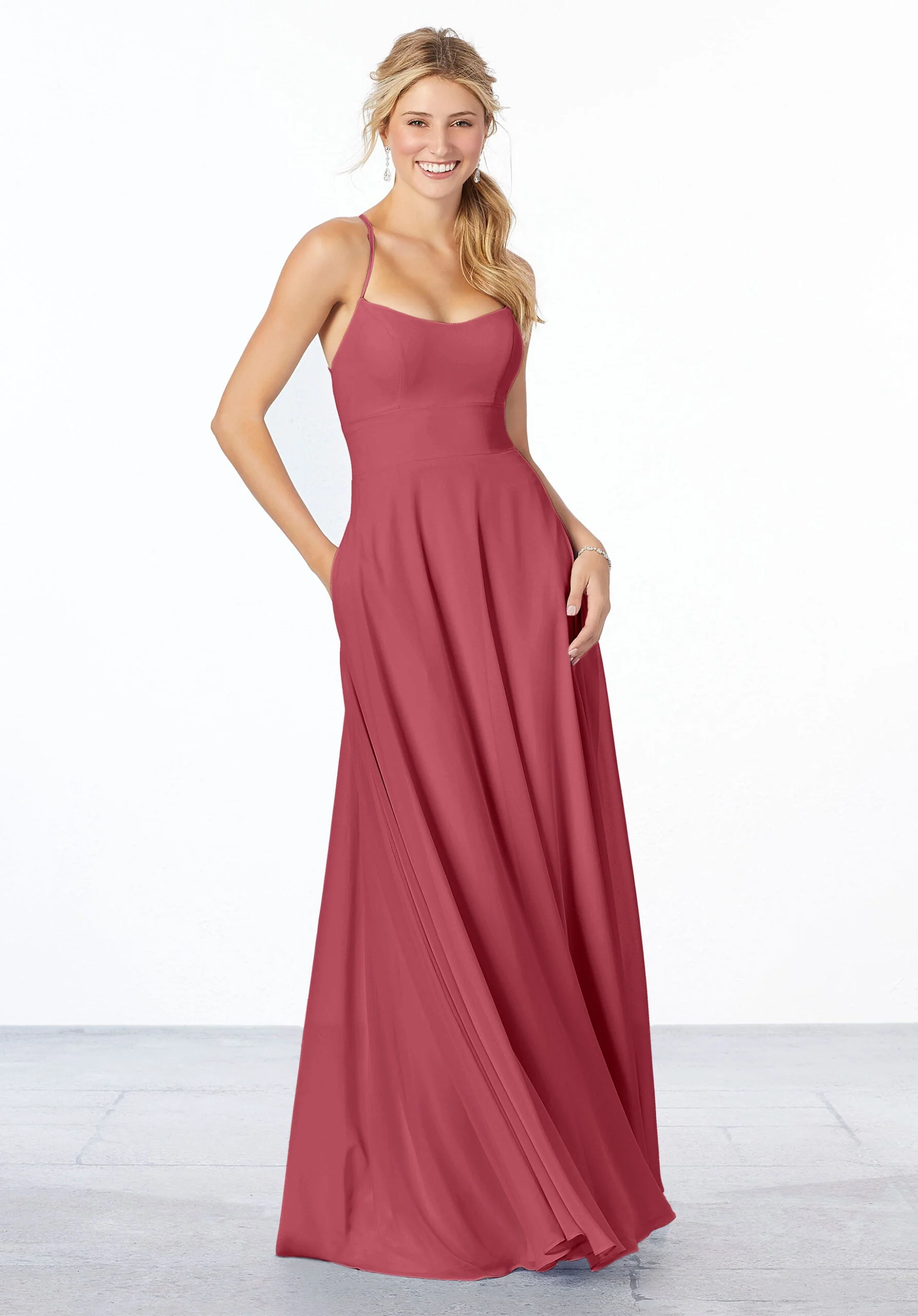 Simple Chiffon Bridesmaid Dress - Image 13