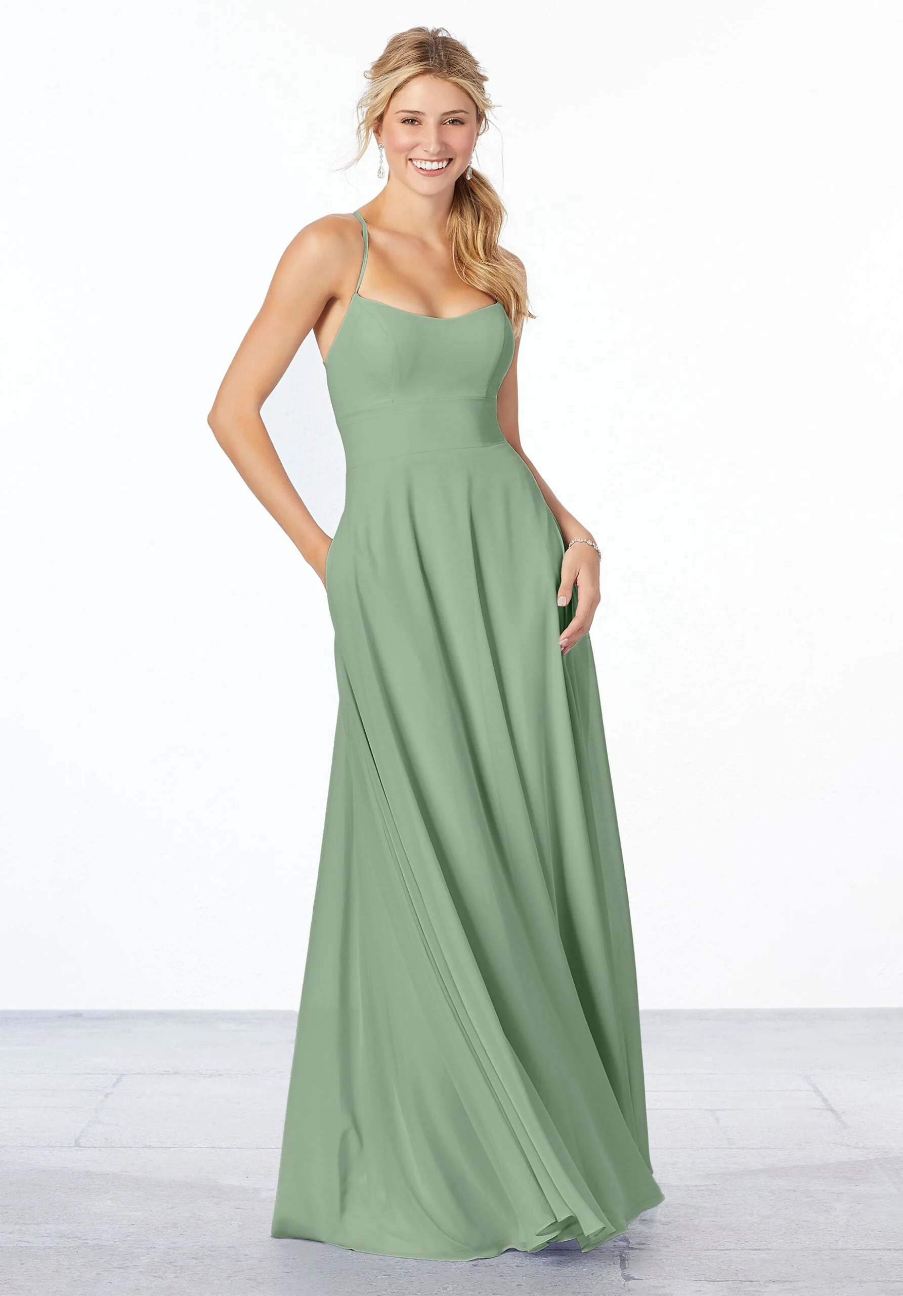 Simple Chiffon Bridesmaid Dress - Image 19