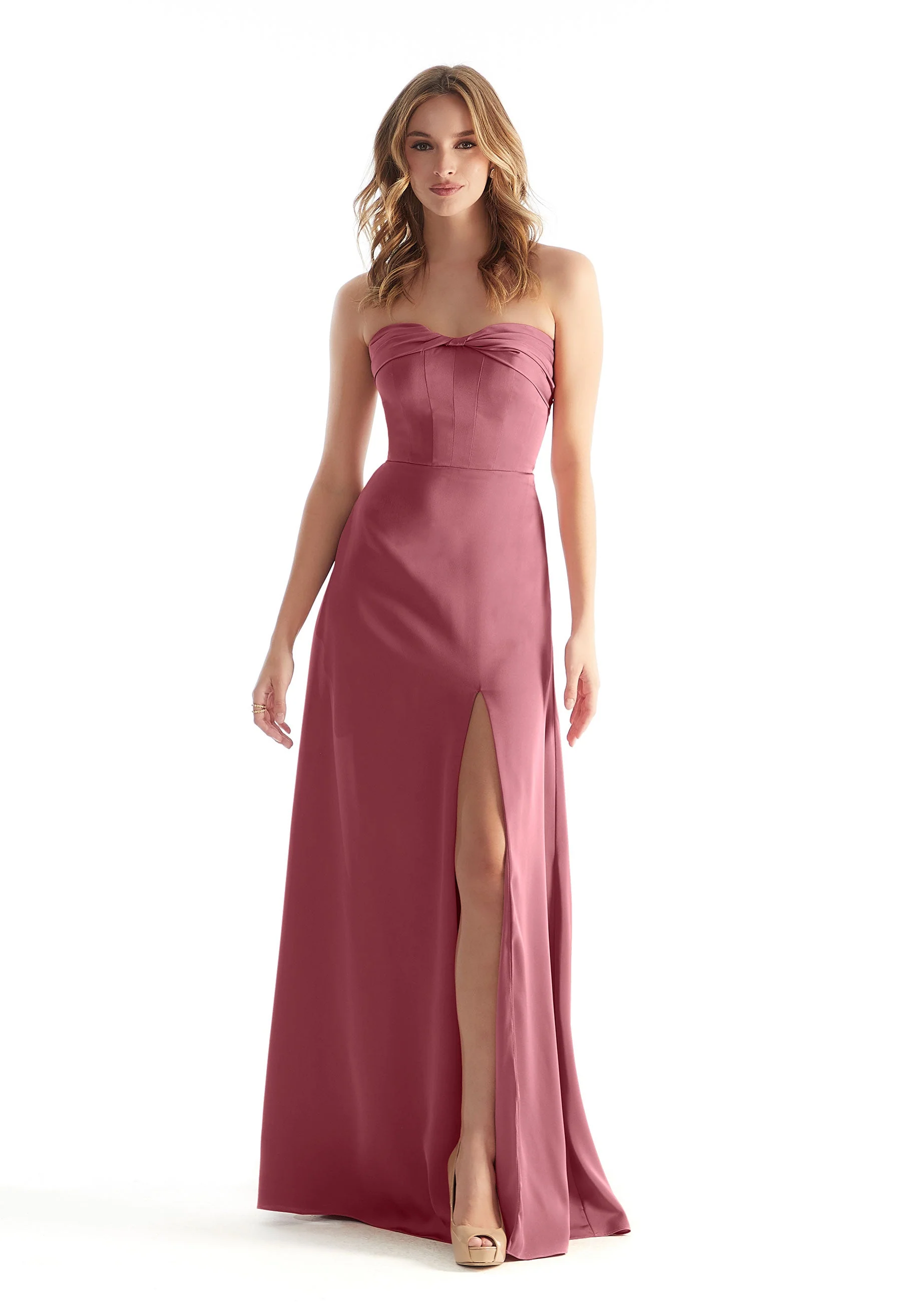 Strapless Sweetheart Luxe Satin Bridesmaid Dress - Image 7