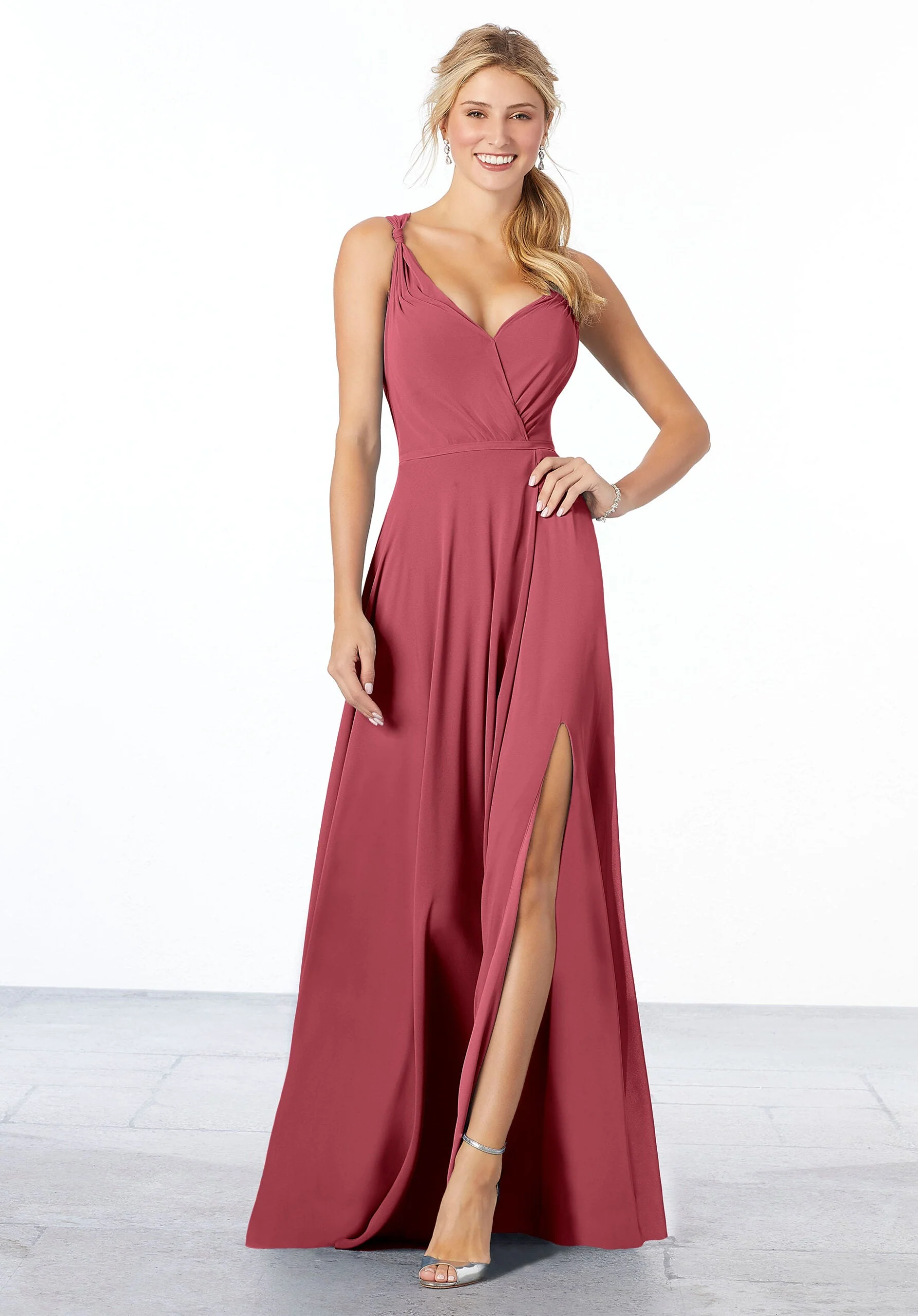 Surplice Bodice Chiffon Bridesmaid Dress - Image 13