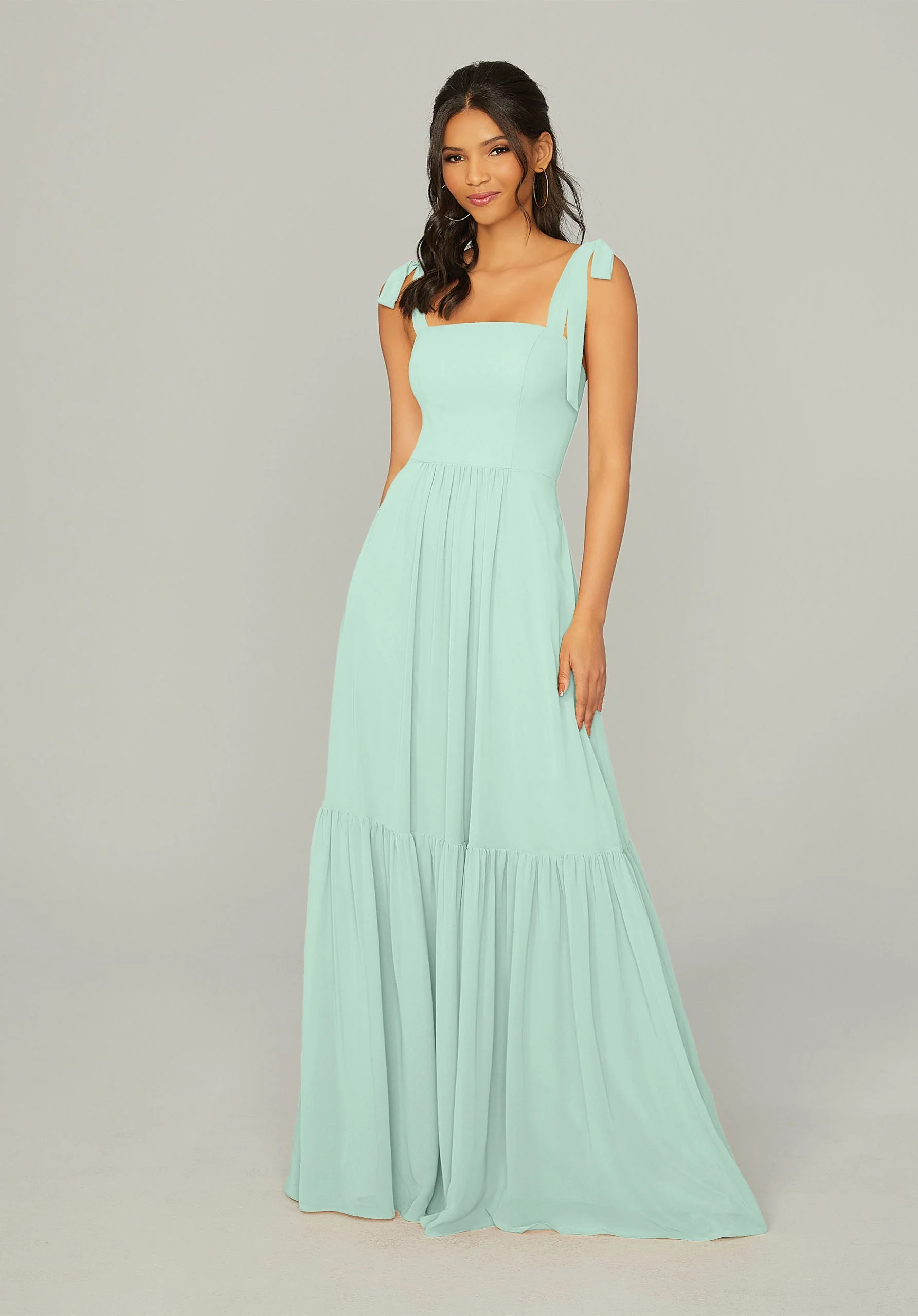 Tied Strap Chiffon Bridesmaid Dress - Image 34