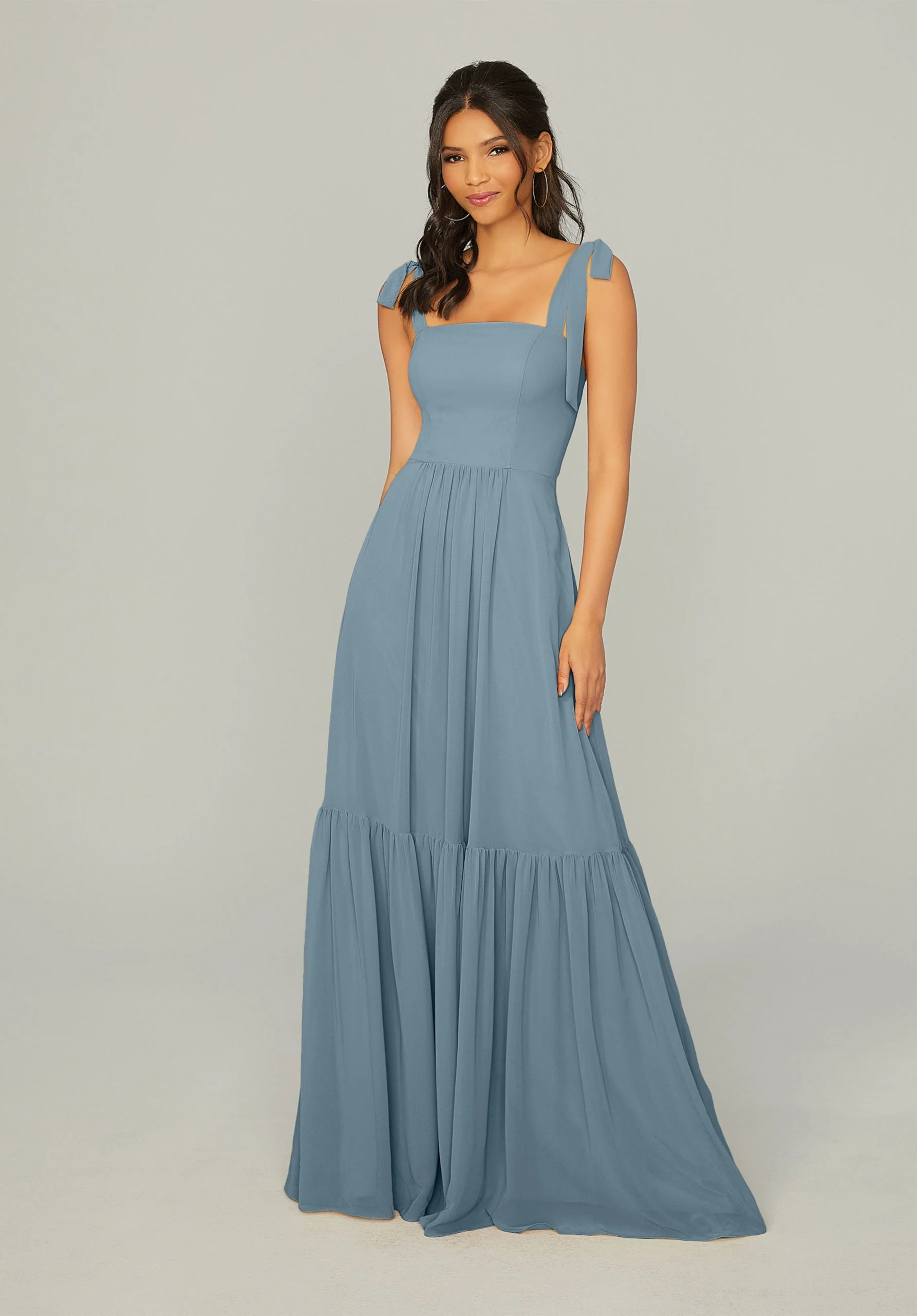Tied Strap Chiffon Bridesmaid Dress - Image 46