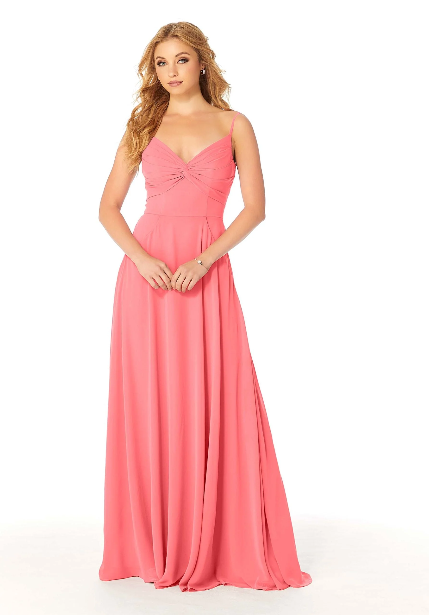 Twist-Knot Chiffon Bridesmaid Dress - Image 13