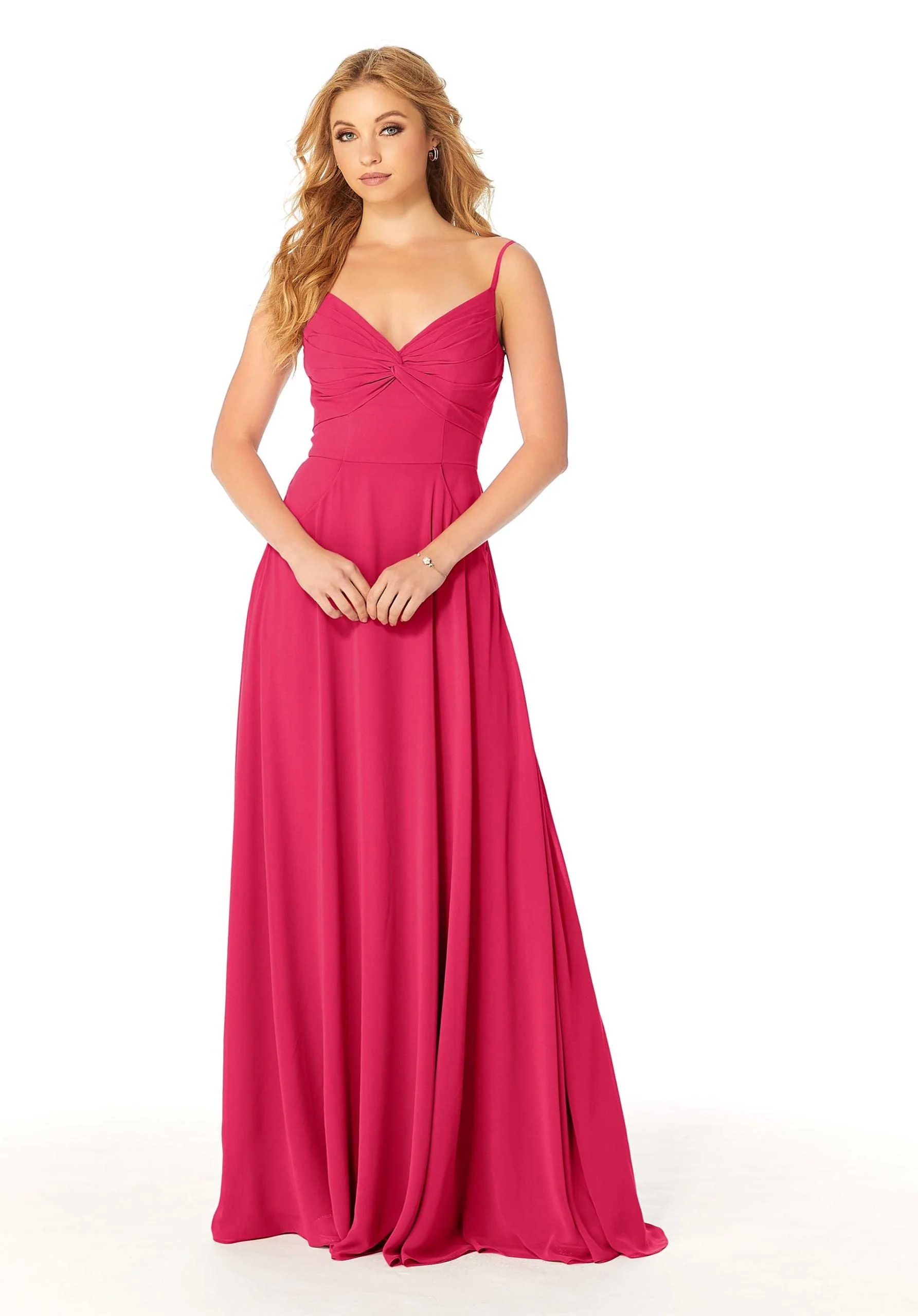 Twist-Knot Chiffon Bridesmaid Dress - Image 5