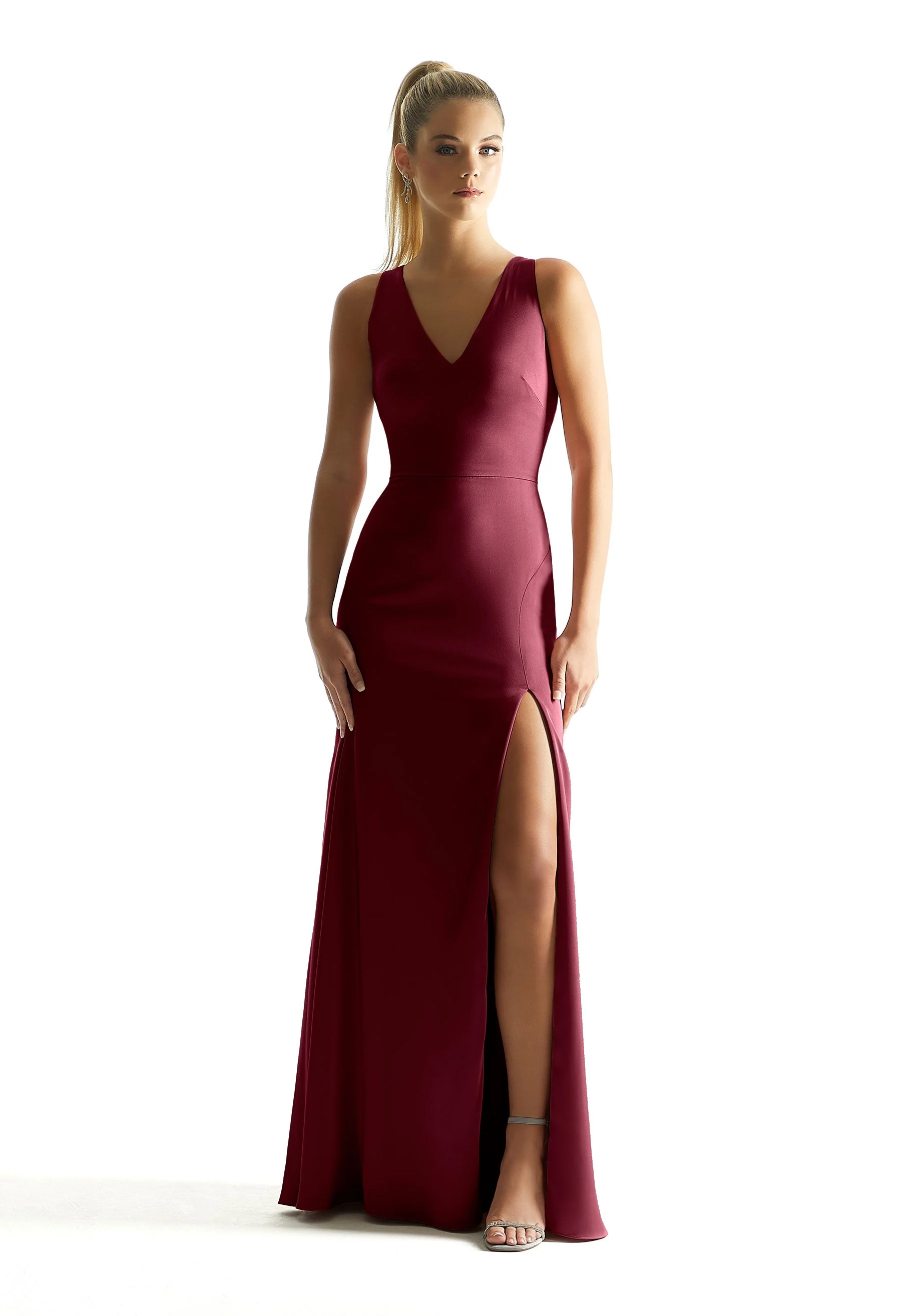 V Back Luxe Satin Bridesmaid Dress - Image 10
