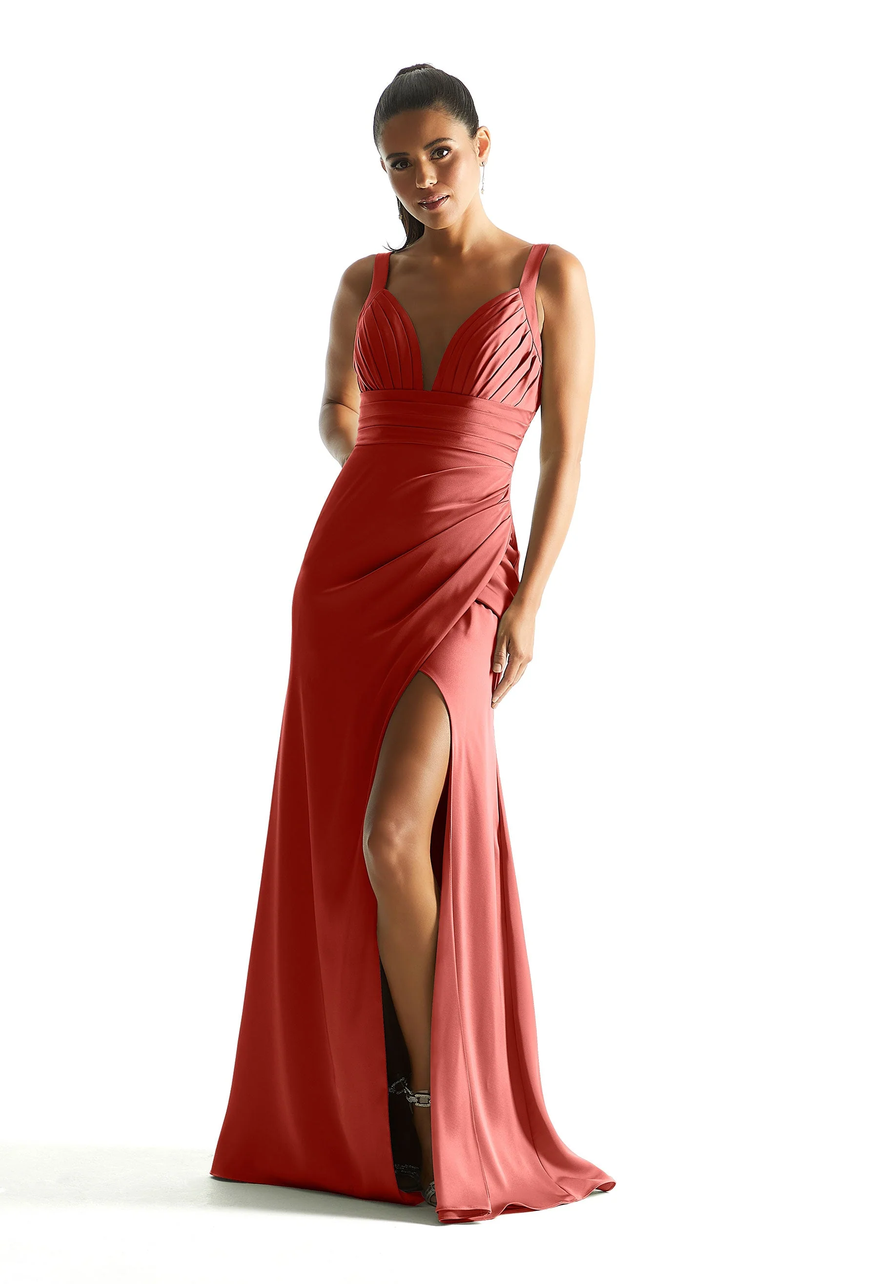 Wrap Skirt Luxe Satin Bridesmaid Dress - Image 8